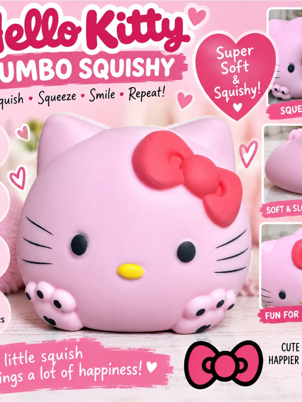 Hello Kitty Jumbo Squishy Toy - Pink